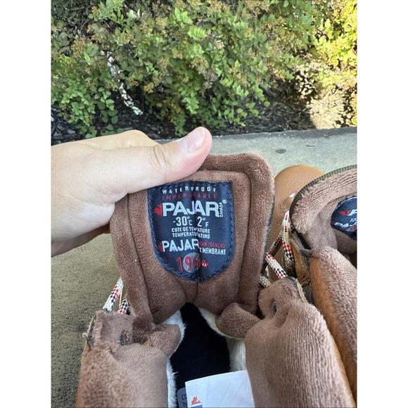 Pajar Peacemaker Faux Fur Lined Leather Sneakers Cognac Camo color Size 7.5/40 - Picture 4 of 8